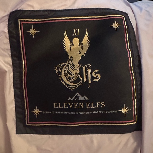 Eleven Elves navy blue, knee length, down jacket. Zippered pockets. Super soft. - Picture 5 of 9